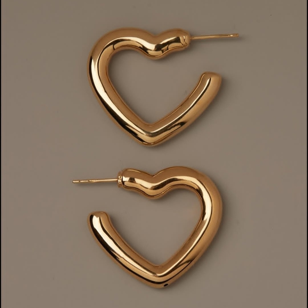 Gold Heart-Shaped Earrings